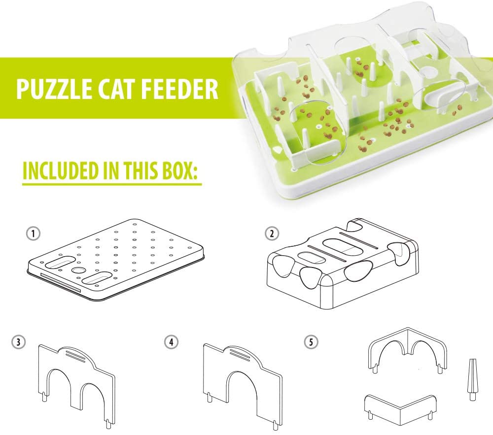 Modulaire Puzzel Voederbak voor Katten - inclusief 3 verschillende standen - Antischrok bak